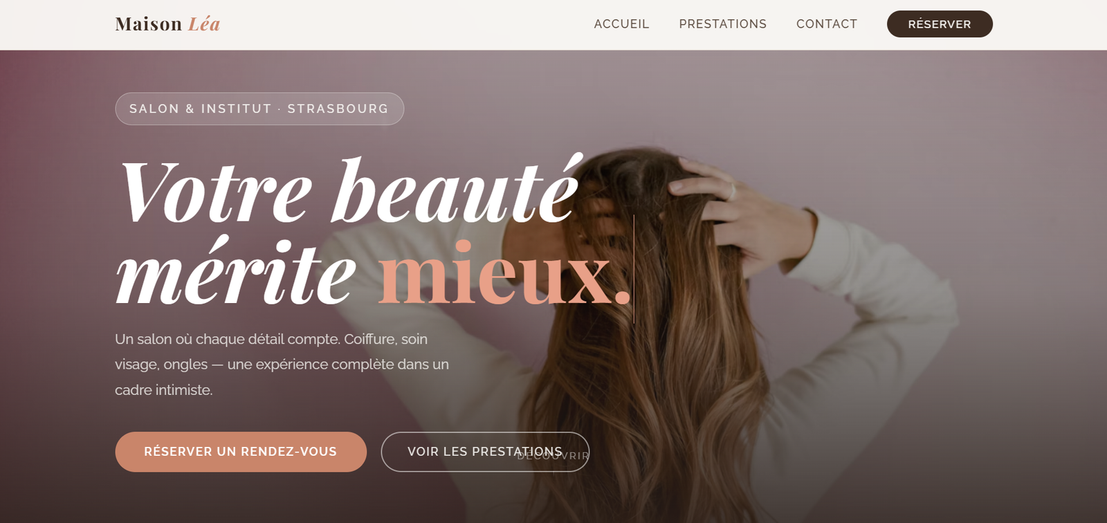 Site internet pour salon de coiffure et beauté — Maison Léa