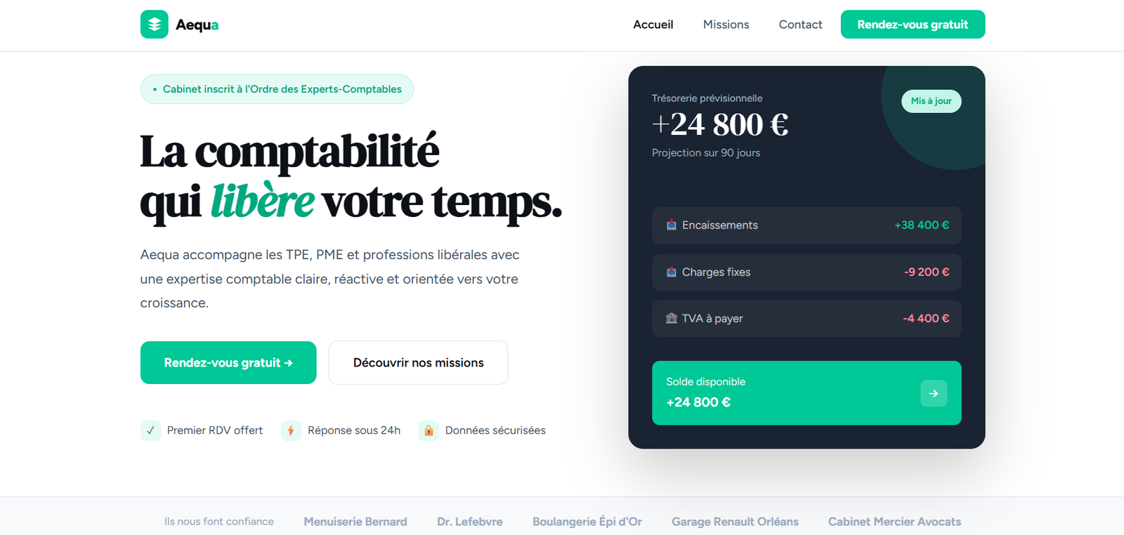 Site internet expert-comptable Aequa cabinet comptable