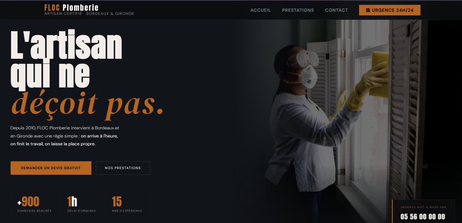 Site internet pour plombier artisan — FLOC Plomberie
