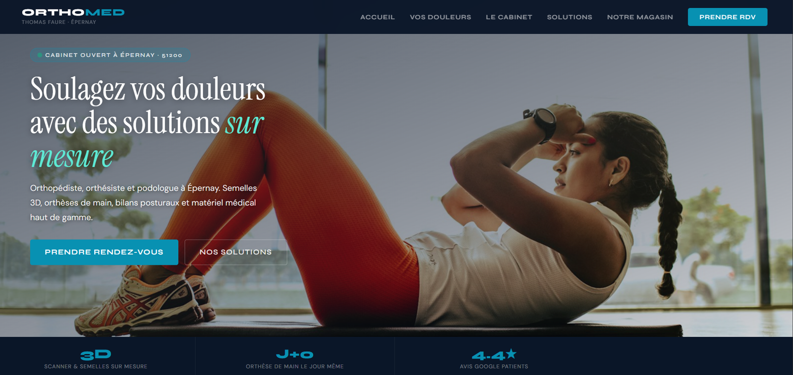 Site internet orthopédiste orthésiste podologue Orthomed Épernay